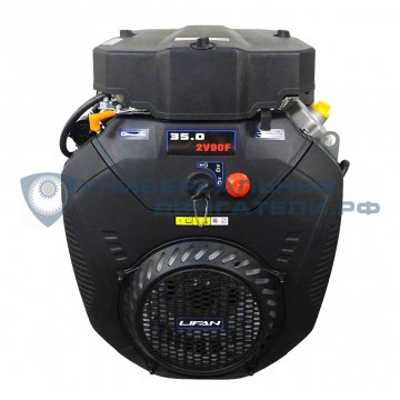 Двигатель Lifan 2V90F 35л.с. вал25мм, 20A, с электрозапуском p10