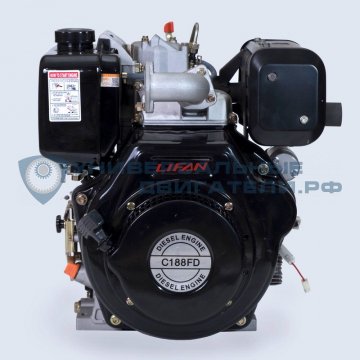 Двигатель Lifan Diesel 188FD 10,6л.с. вал25мм, 6A, с электрозапуском p10
