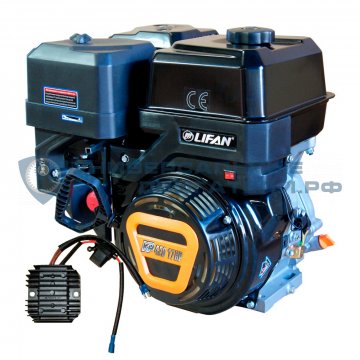 Двигатель Lifan KP420 (190F-2T) 16л.с. вал25мм, 11A p10